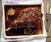 Roast leg of lamb with garlic and lavender recipe
